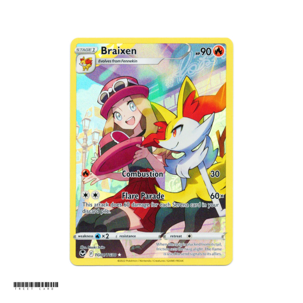 Braixen TG01/TG30 Silver Tempest Trainer Gallery EN Pokemon Card Game PTCG