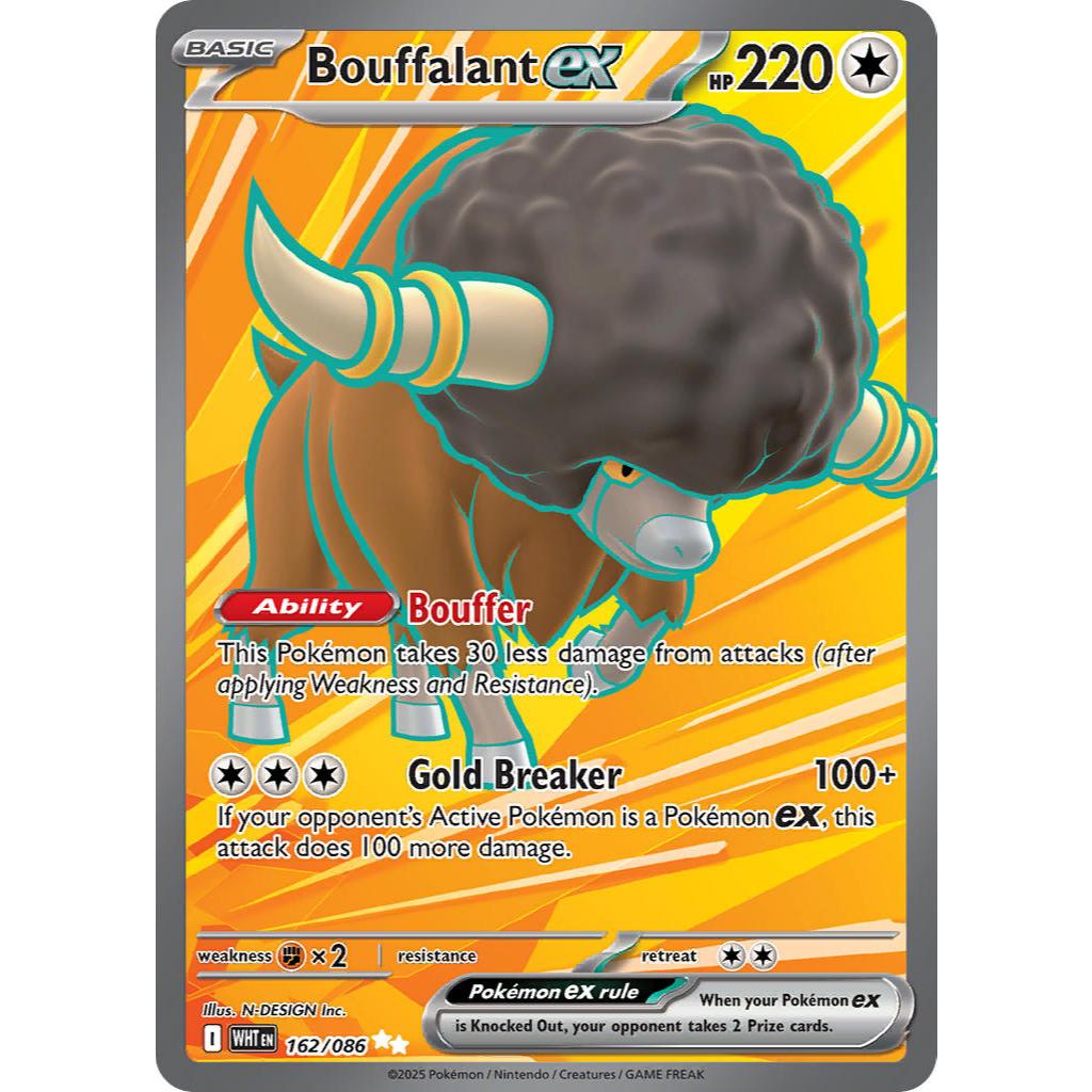 Bouffalant ex WHT 162/086 SV White Flare Ultra Rare EN Pokemon Card Game PTCG