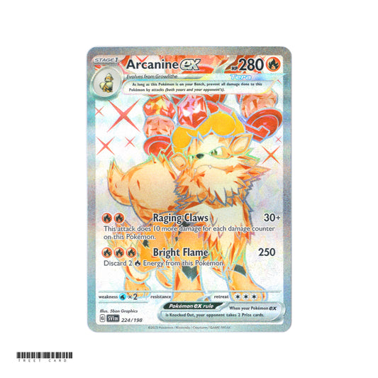 Arcanine ex SV1 224/198 SV01 Scarlet & Violet Base Set Ultra Rare EN Pokemon Card Game PTCG