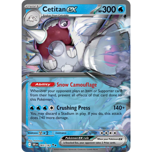 Cetitan ex DRI 065/182 Destined Rivals Double Rare EN Pokemon Card Game PTCG