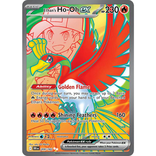 Ethan’s Ho-Oh ex DRI 209/182 Destined Rivals Ultra Rare EN Pokemon Card Game PTCG