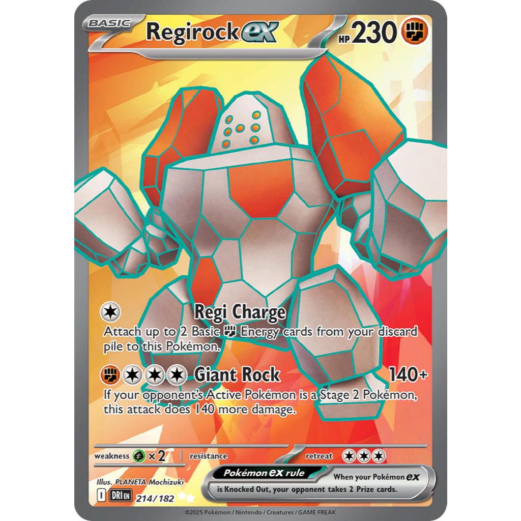 Regirock ex DRI 214/182 Destined Rivals Ultra Rare EN Pokemon Card Game PTCG