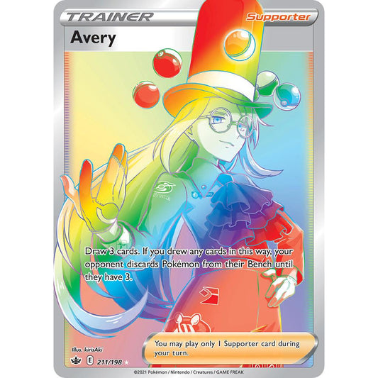 Avery 211/198 SWSH06 Chilling Reign Secret Rare EN Pokemon Card Game PTCG