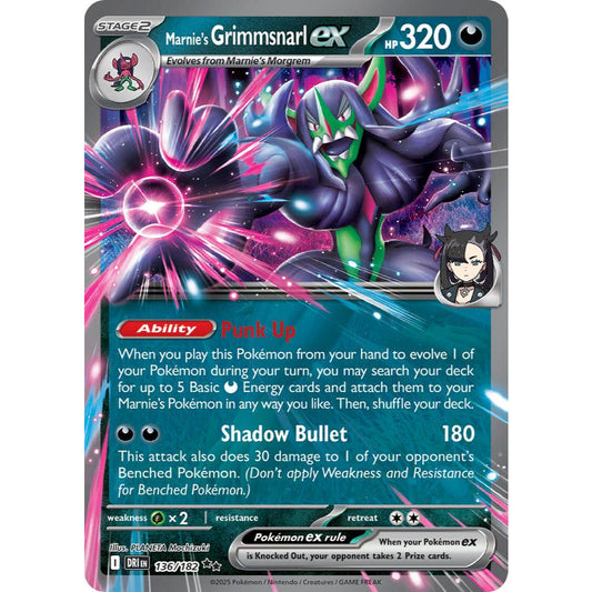 Marnie’s Grimmsnarl ex DRI 136/182 Destined Rivals Double Rare EN Pokemon Card Game PTCG