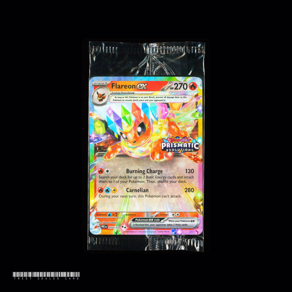 [Sealed] Flareon ex PRE 014/131 Surprise Box Stamped Promo Prismatic Evolutions EN Pokemon Card Game PTCG
