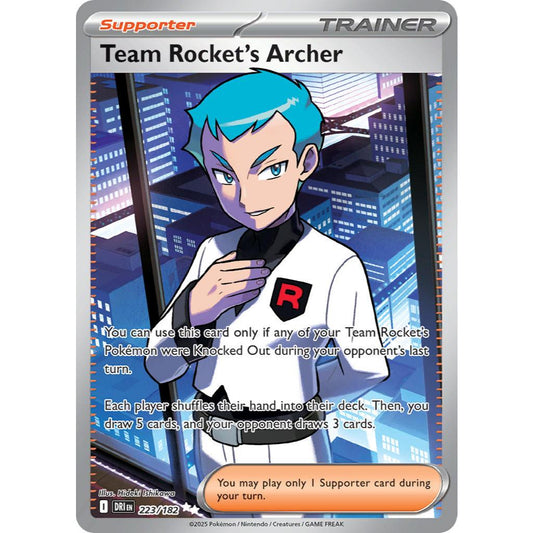 Team Rocket’s Archer DRI 223/182 Destined Rivals Ultra Rare EN Pokemon Card Game PTCG