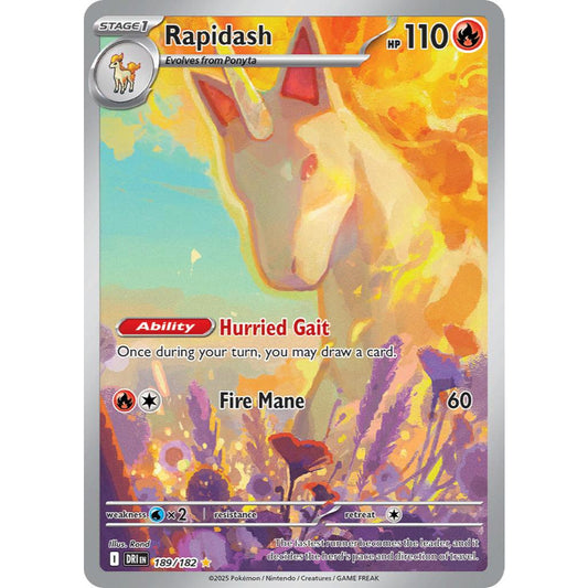 Rapidash DRI 189/182 Destined Rivals Illustration Rare EN Pokemon Card Game PTCG