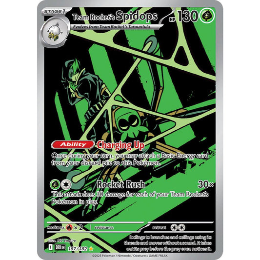 Team Rocket’s Spidops DRI 187/182 Destined Rivals Illustration Rare EN Pokemon Card Game PTCG