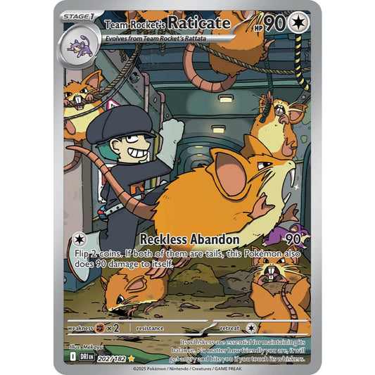 Team Rocket’s Raticate DRI 202/182 Destined Rivals Illustration Rare EN Pokemon Card Game PTCG
