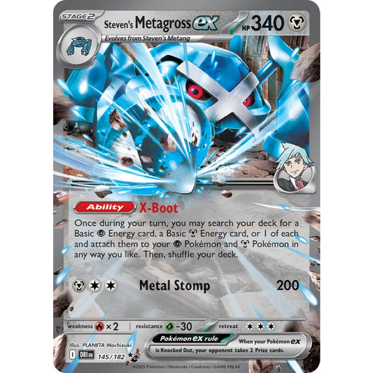 Steven’s Metagross ex DRI 145/182 Destined Rivals Double Rare EN Pokemon Card Game PTCG
