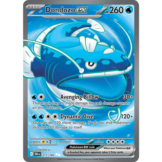 Dondozo ex DRI 211/182 Destined Rivals Ultra Rare EN Pokemon Card Game PTCG
