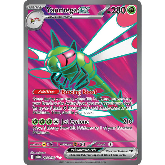 Yanmega ex DRI 206/182 Destined Rivals Ultra Rare EN Pokemon Card Game PTCG