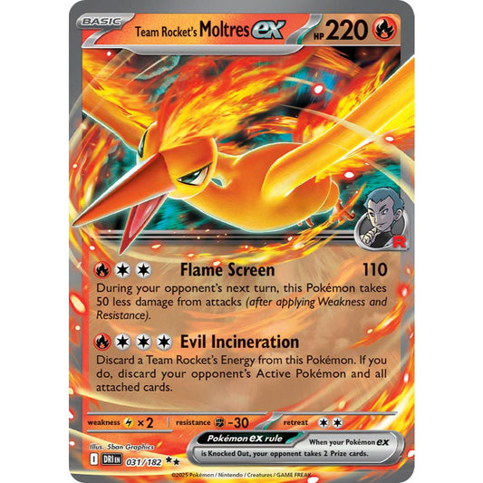 Team Rocket’s Moltres ex DRI 031/182 Destined Rivals Double Rare EN Pokemon Card Game PTCG