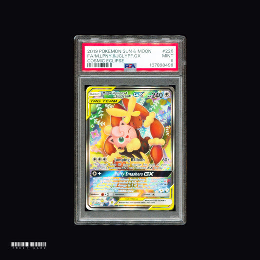 [PSA 9] Mega Lopunny & Jigglypuff GX 226/236 Pokemon Cosmic Eclipse Ultra Rare EN Graded Pokemon Card PTCG