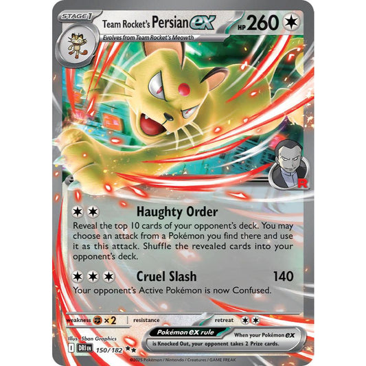 Team Rocket’s Persian ex DRI 150/182  Destined Rivals Double Rare EN Pokemon Card Game PTCG