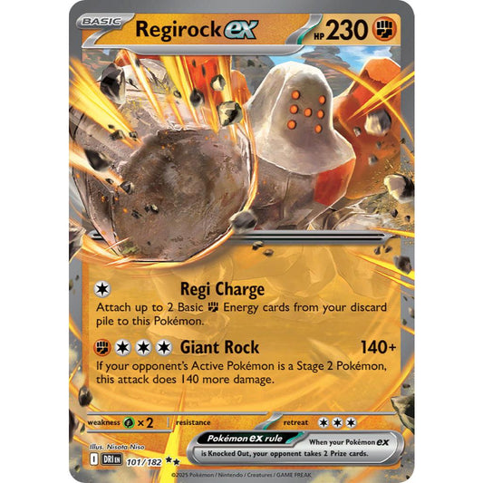 Regirock ex DRI 101/182 Destined Rivals Double Rare EN Pokemon Card Game PTCG