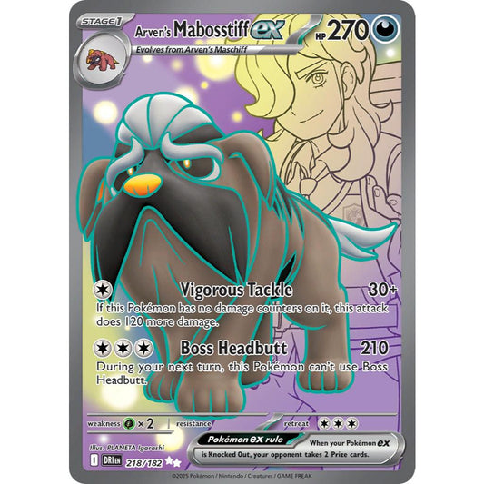 Arven’s Mabosstiff ex DRI 218/182 Destined Rivals Ultra Rare EN Pokemon Card Game PTCG