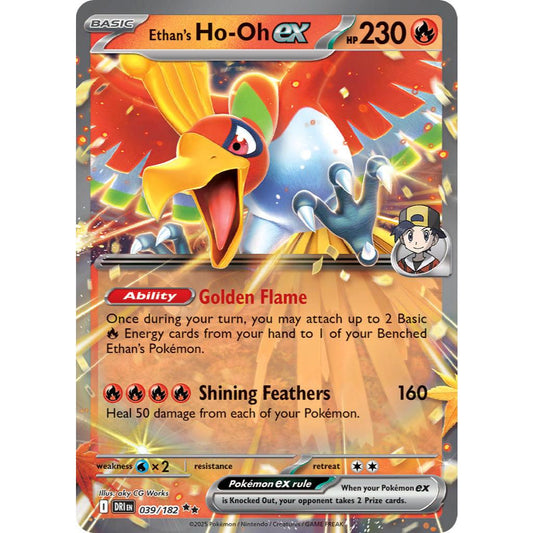 Ethan’s Ho-Oh ex DRI 039/182 Destined Rivals Double Rare EN Pokemon Card Game PTCG