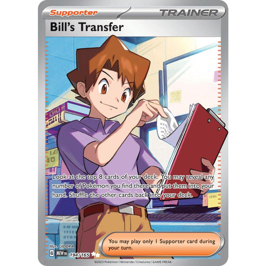 Bill's Transfer MEW 194/165 Scarlet & Violet 151 Ultra Rare EN Pokemon Card Game PTCG