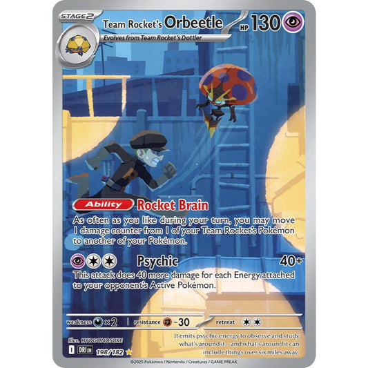 Team Rocket’s Orbeetle DRI 198/182 Destined Rivals Illustration Rare EN Pokemon Card Game PTCG