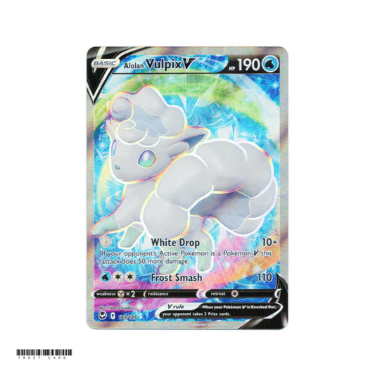 Alolan Vulpix V 173/195 Silver Tempest Ultra Rare EN Pokemon Card Game PTCG