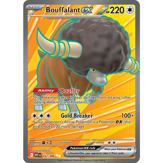 Bouffalant ex WHT 162/086 SV White Flare Ultra Rare EN Pokemon Card Game PTCG