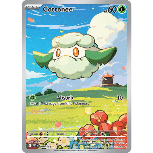 Cottonee WHT 090/086 SV White Flare Illustration Rare EN Pokemon Card Game PTCG