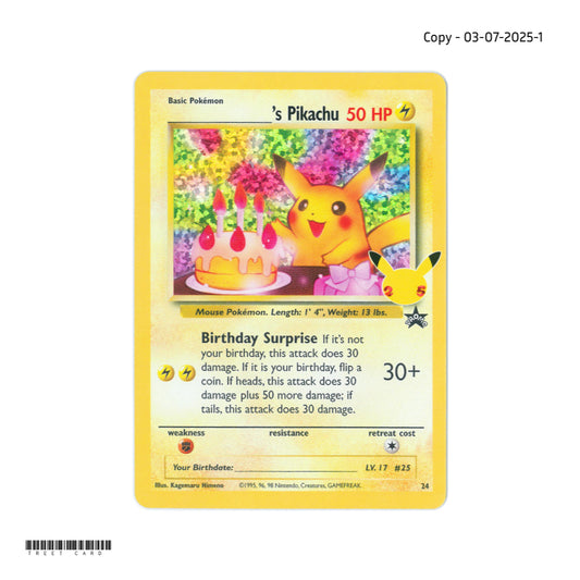 _____'s Pikachu [CEL25C] Celebrations: Classic Collection 024/025 Classic Collection Pokemon Card Game PTCG