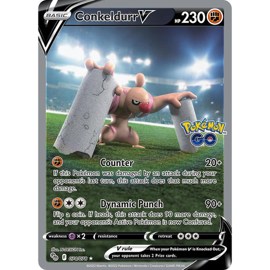 Conkeldurr V 074/078 Pokemon GO Ultra Rare Holo EN Pokemon Card Game PTCG