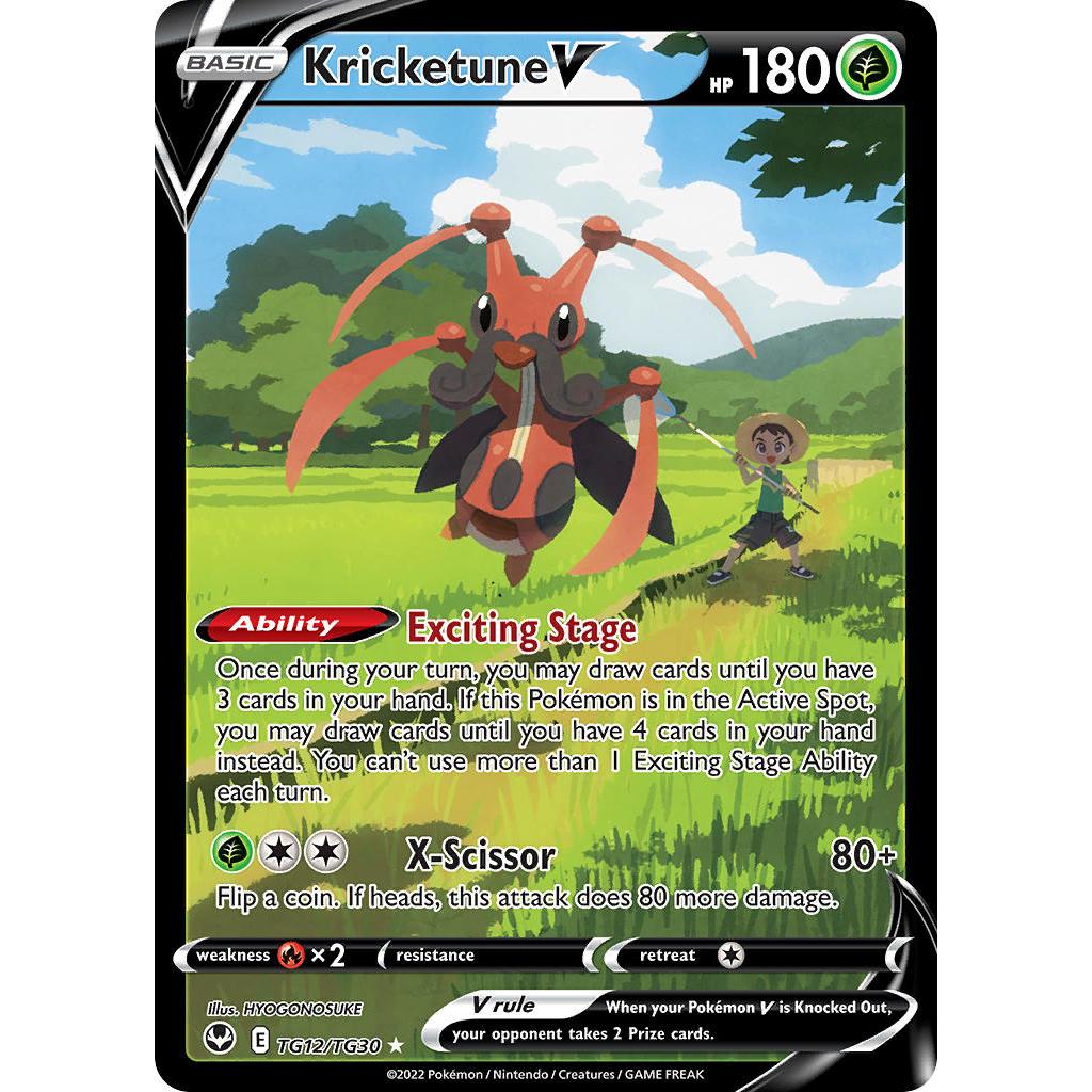 Kricketune V TG12/TG30 SWSH12 Silver Tempest Trainer Gallery Ultra Rare EN Pokemon Card Game PTCG