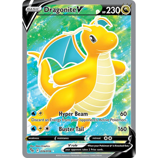 Dragonite V 076/078 Pokemon GO Ultra Rare Holo EN Pokemon Card Game PTCG