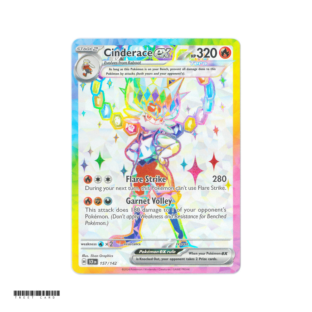 Cinderace ex Stellar Crown 157/142 Ultra Rare EN Pokemon Card Game PTCG