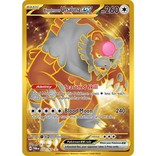 Bloodmoon Ursaluna ex TWM 222/167 Twilight Masquerade Hyper Rare EN Pokemon Card Game PTCG