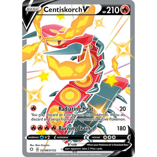Centiskorch V SV108/SV122 Shining Fates Shiny Vault Shiny Holo Rare EN Pokemon Card Game PTCG