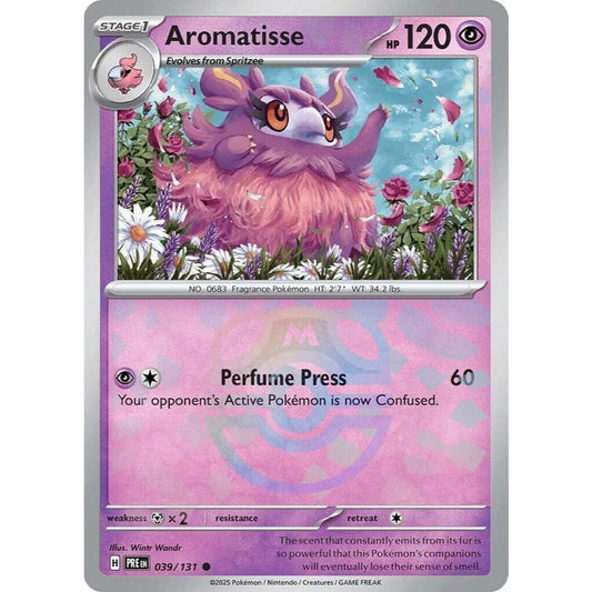 Aromatisse PRE 039/131 Master Ball Pattern Prismatic Evolutions EN Pokemon Card Game PTCG YHJ08